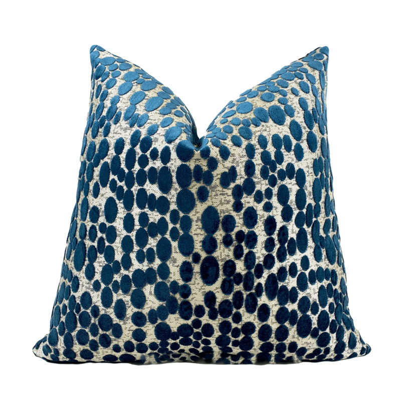 Oval Velvet Throw Pillow Cover, 22"H x 22"W, Seaglass