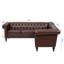 Canapé modulaire en L Chesterfield réversible en L avec accoudoirs roulés et garniture cloutée-555206976