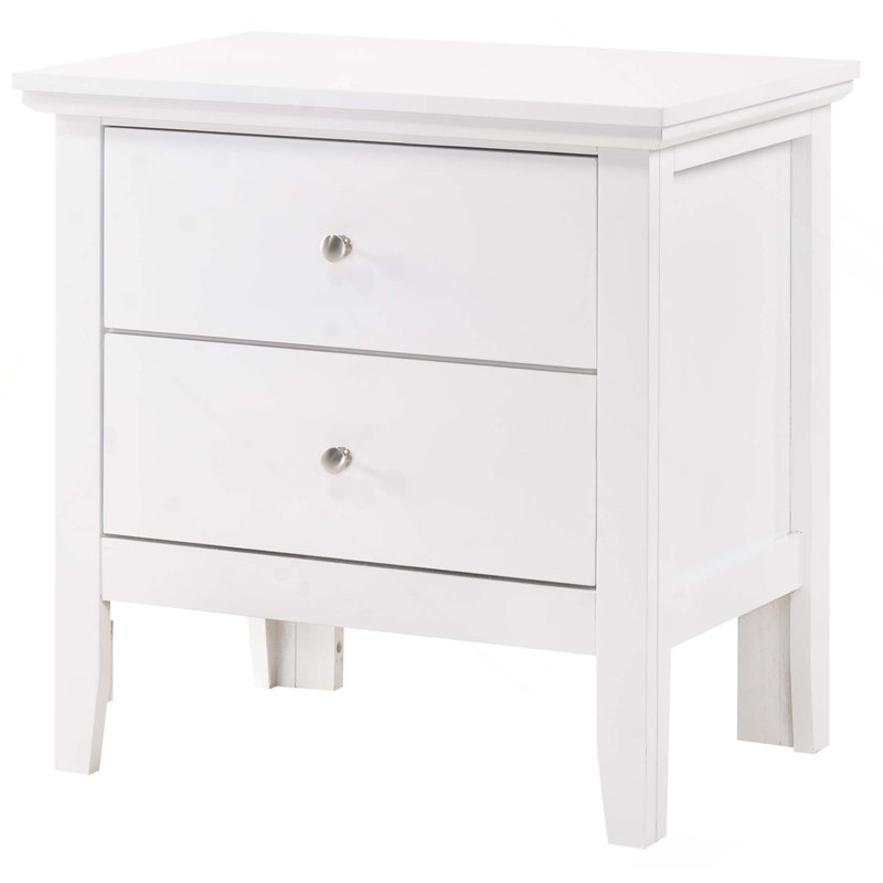 Table de chevet transitionnelle élégante avec 2 tiroirs de rangement pour un accès facile aux articles essentiels et une installation rapide