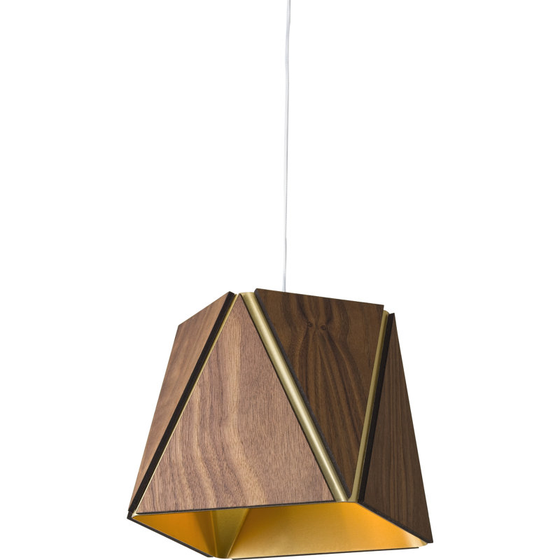 Calx 1 - Light Pendant, 6.38" H x 10" W x 10" D, Walnut/Rose Gold, 3500K