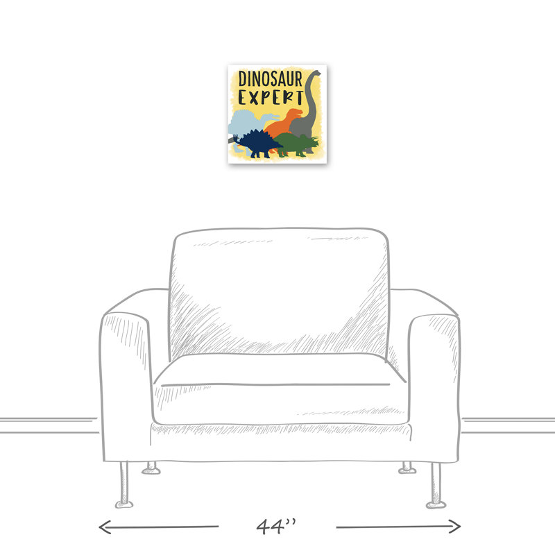 Art sur toile dinosaur expert Whitner, H 12 po x l 12 po x P 1,25 po