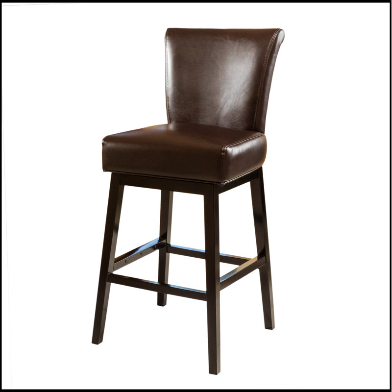 Tabouret de bar pivotant de 30,25 po de hauteur avec siège rembourré et structure en métal durable pour plus de confort et de style