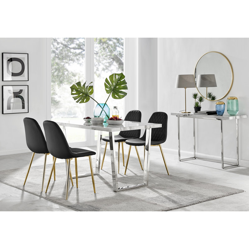 Ensemble repas pour quatre personnes, Noir / or