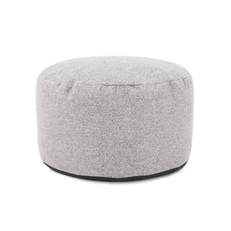 Pouf rond de 22 po de largeur, Polyester pierre Panama