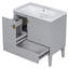 Meuble-lavabo autoportant avec plateau en céramique Nauman
