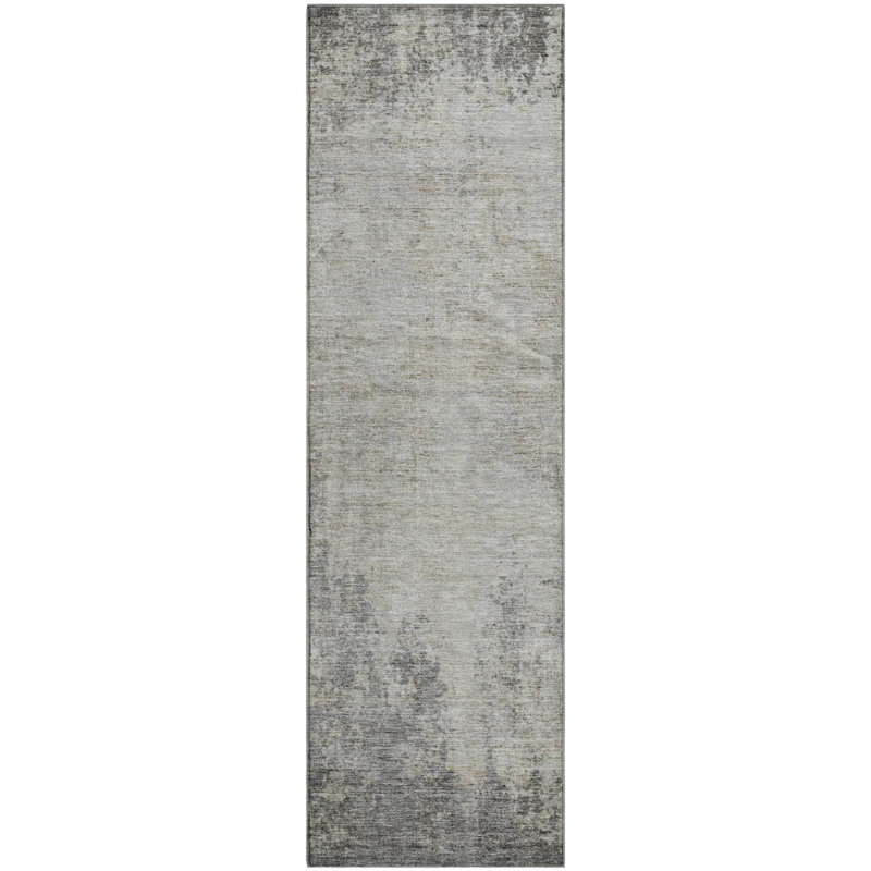 Premium Machine Washable Prisco Gray Rug, Runner 2'3" x 7'6"