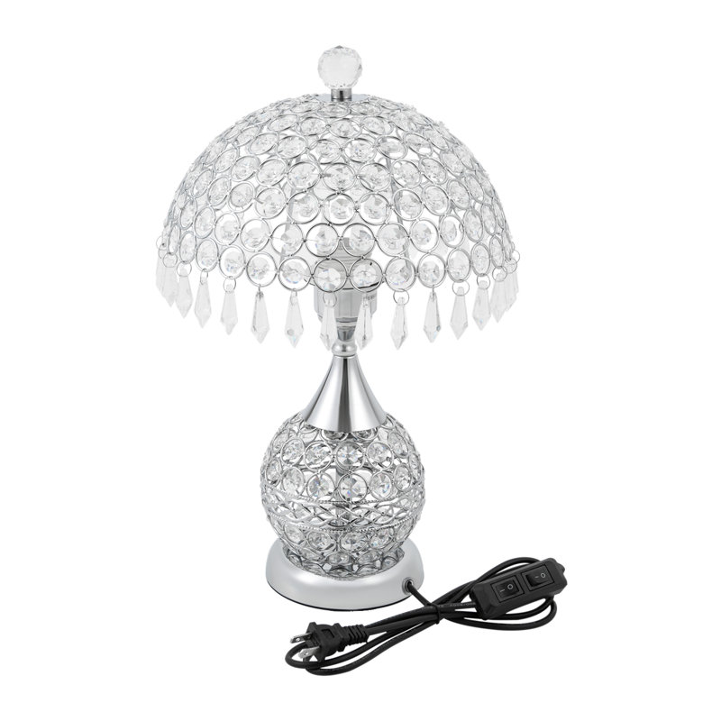 Lampe de table en cristal Jywon, Argent argent, Argent argent