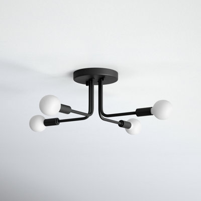 Nealey 4 Light Glass Semi Flush Mount