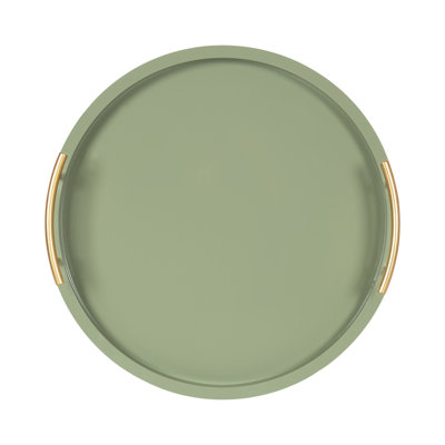 Round Ottoman Tray with Metal Handles