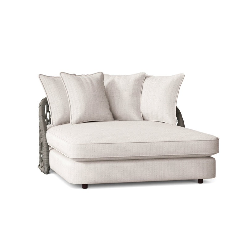 Bali Wicker 57"-Wide Patio Daybed With Cushions, White Sunbrella 6063-000