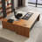 Brown Rectangular Solid Wood+Iron desks-110450045