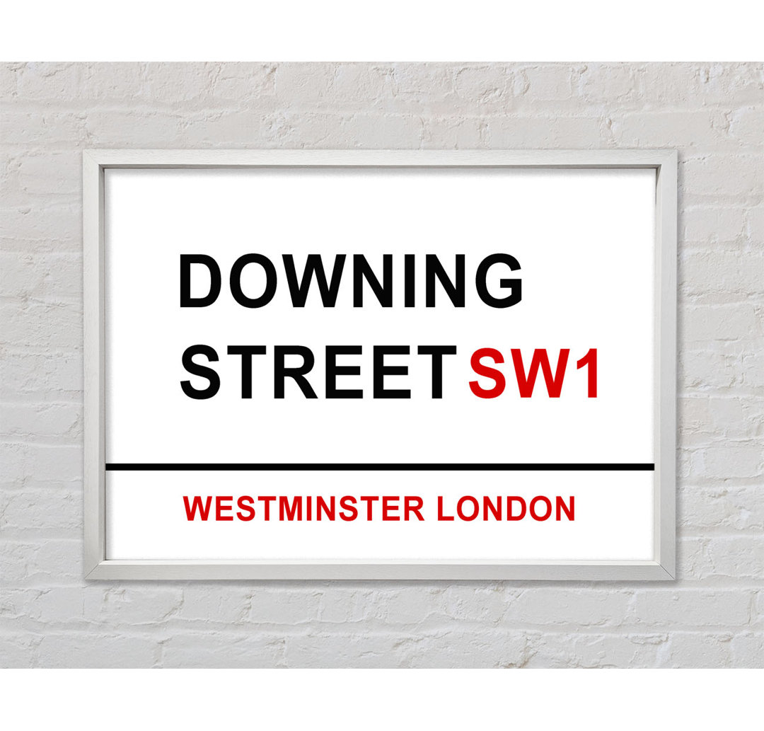 Downing Street Signs - Einzelbildrahmen Typografie auf Leinwand