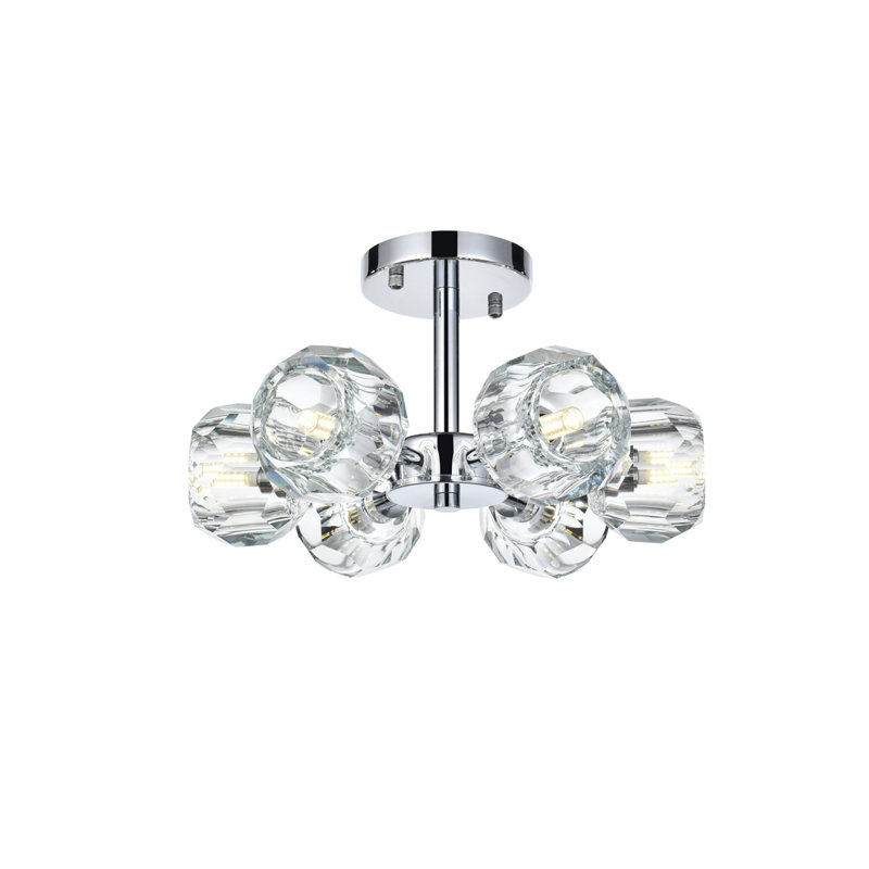 Yiau Crystal Flush Mount, Chrome