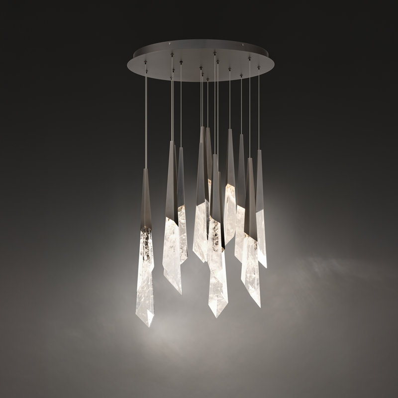 Solitude Antique Nickel Crystal LED Multi-Light Pendant
