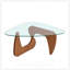 Table centrale en bois de style Mid-Century moderne avec plateau en verre élégant, parfaite pour les petits salons et les décors campagnards.-873058727-873058724