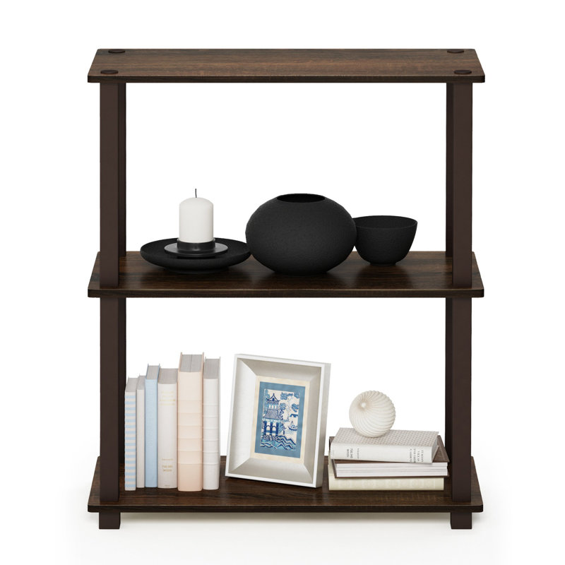 Étagère compacte à 3 niveaux avec support carré, H 29,49 po x l 23,58 po x P 11,42 po, Brun