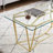 Armendariz Coffee Table with Glass Top and Gold Metal legs, Rectangle Cocktail Table
