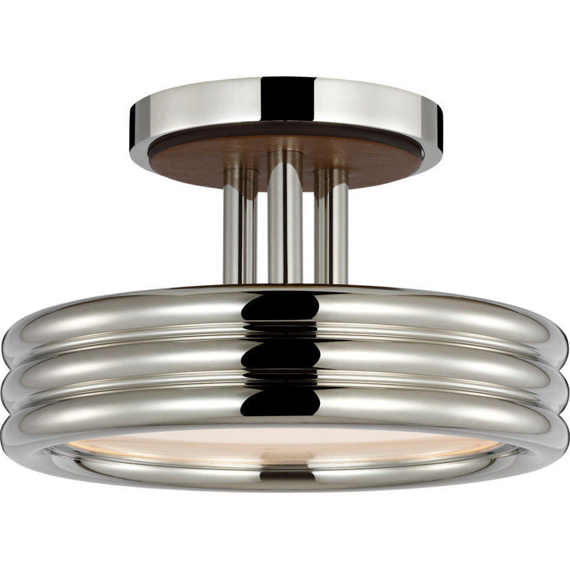 Hudson St. 8" Semi-Flush Mount, Polished Nickel
