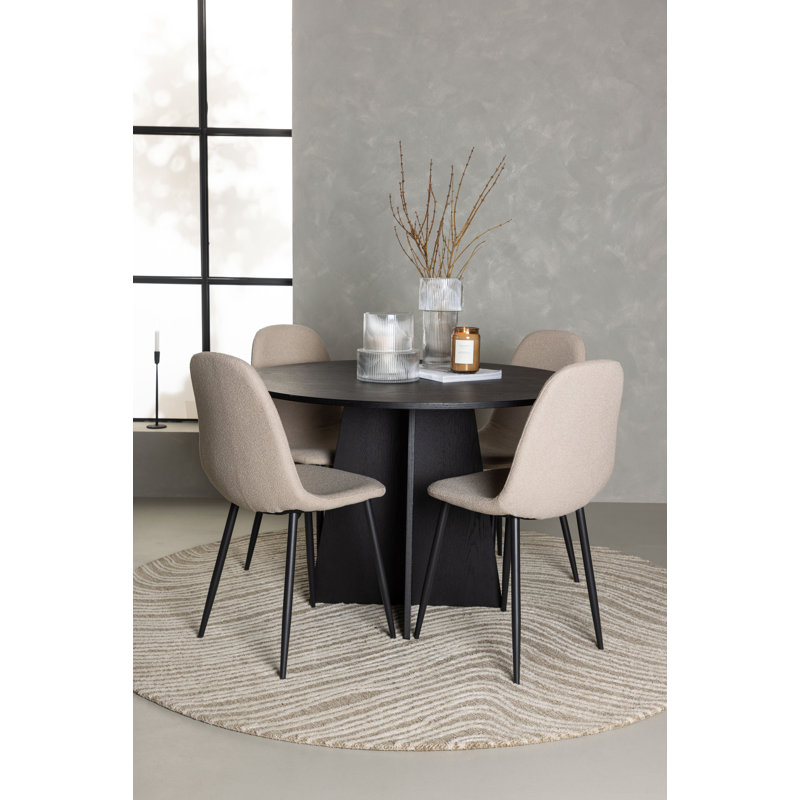 Alaniz 4 - Person Dining Set, Beige, Beige