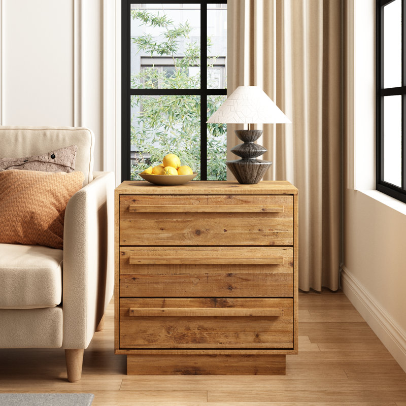 Hanifah 23.6"W Reclaimed Wood Nightstand, Set of 1