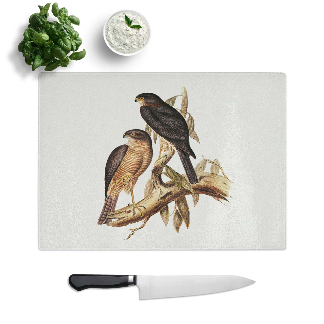 Tempered Glass Collared Sparrow Hawks Chopping Board
