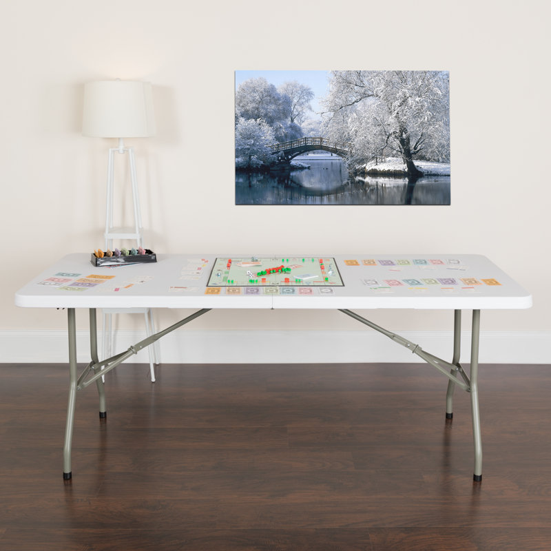 Noah 6' Rectangular Plastic Folding Event Table with Carrying Handle