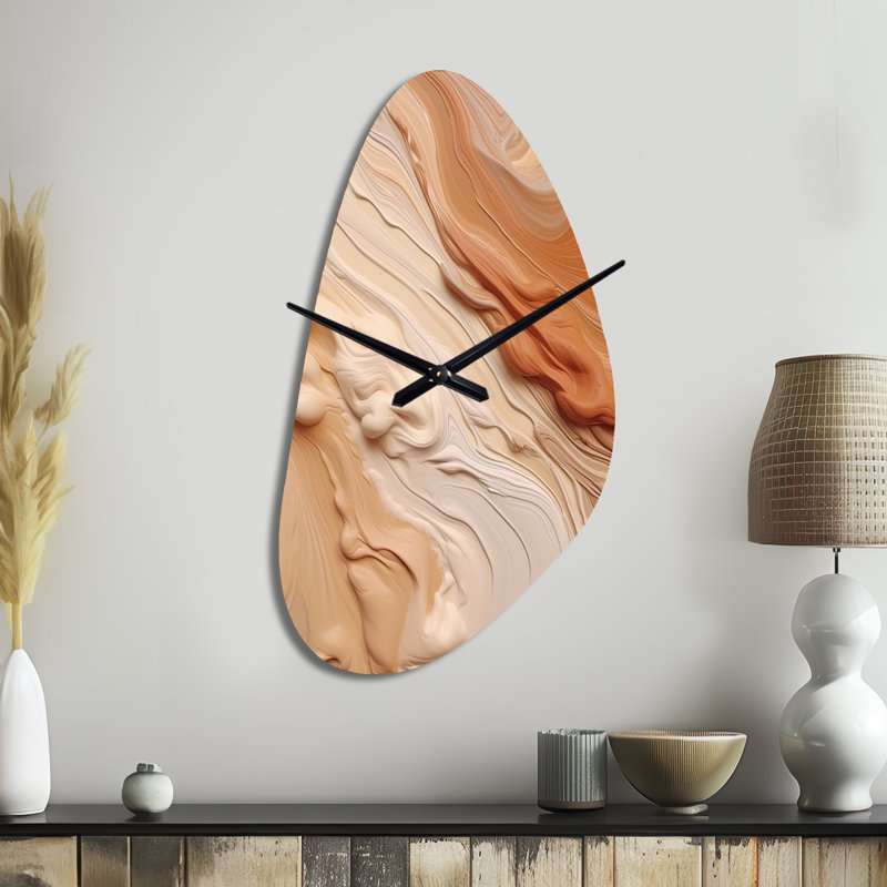 Adio - Grande horloge murale abstraite en forme d'automne 3D, Moyenne
