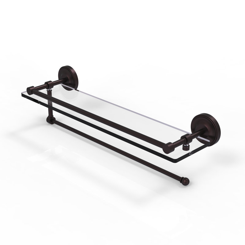 Alcott Bracket Shelf with Towel Bar, Antique Bronze