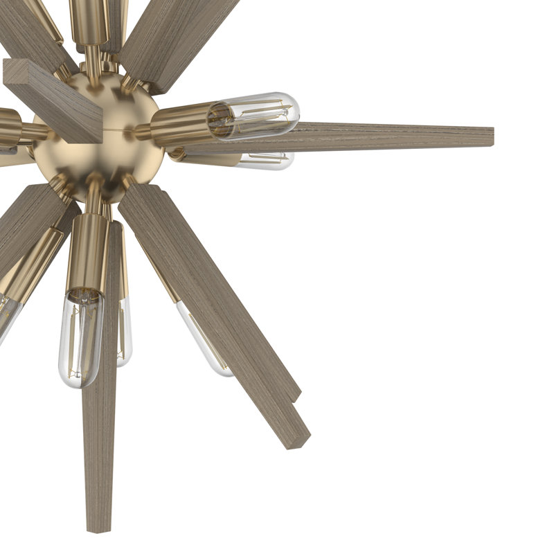 Jupiter Star 12 - Light Sputnik Sphere Hanging Ceiling Light Fixture, Alturas Gold, 18.75" H x 18.75" W x  18.75" D