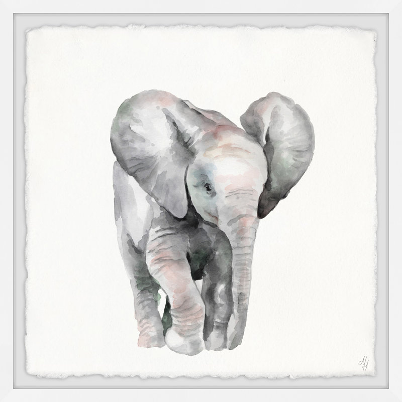 Jabari Lonely Elephant - Print, 41cm H x 41cm W