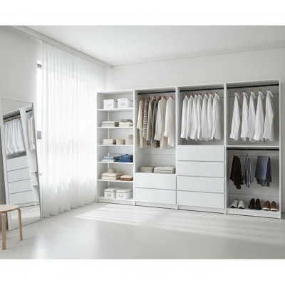 Prosper White Freestanding Walk In Wood Closet System