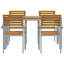 4 - Person Wood Patio Dining Set with Rectangular Table-593099618