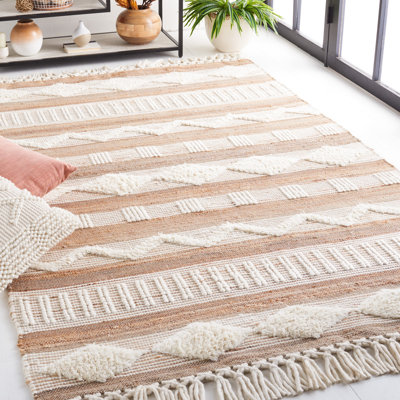 Tapis à motif géométrique en jute / laine / coton Atalee