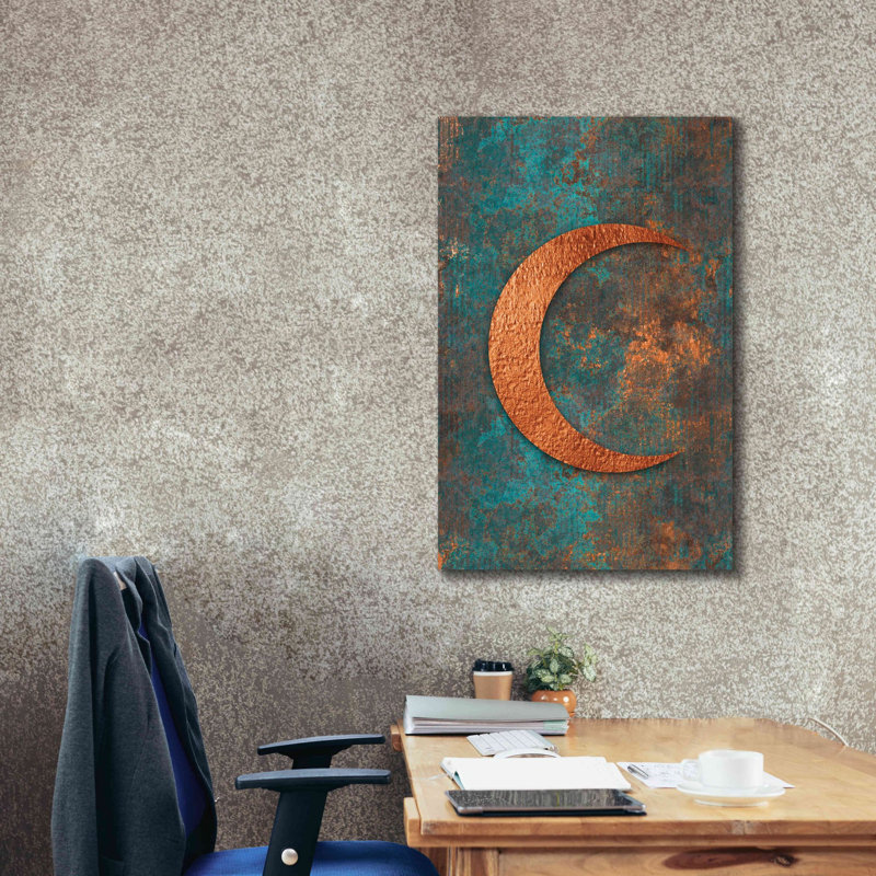 «Moon Symbiosis Of Rust And Copper» par Andrea Haase, art mural sur toile giclée, H 40 po x l 26 po x P 1,5 po
