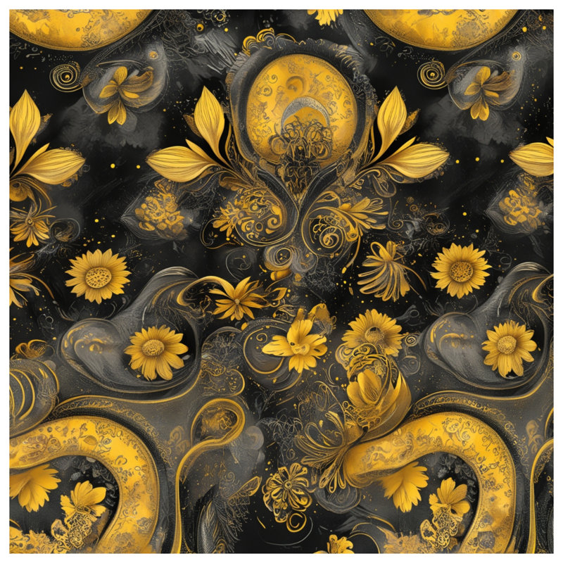 Tapis de bain Ornate Floral Swirls, 34in W x 21in L