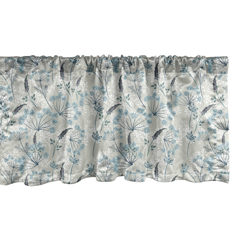 Cantonnière Ambesonne botanique paquet de 2 branches abstraites nature bleu sarcelle 54 "x 18", L 54 po x L 12 po