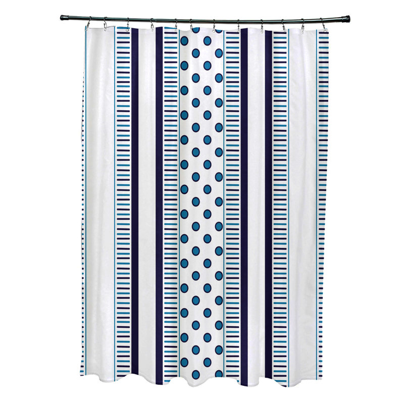 Rideau de douche simple peigne Ferrier, Bleu marine