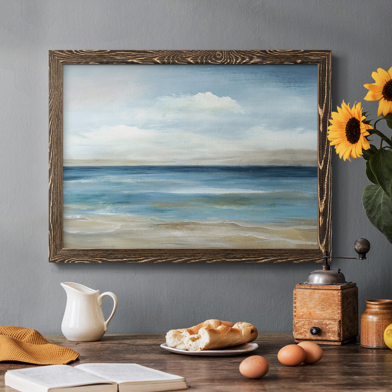 Serene Coast, reproduction d'art sur toile encadrée, H 22 po x l 32 po x P 1,5 po, Noyer