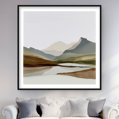 Mountains - White Landscapes Framed Matted Print for Decor