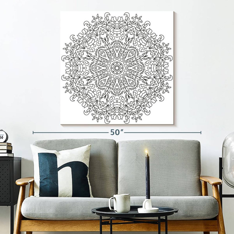 Mandala floral Kerner Boho, H 33 po x l 33 po