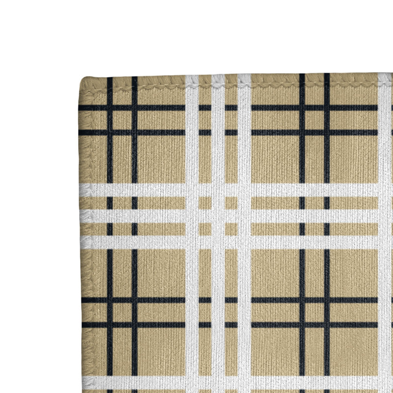 Tapis à carreaux beige, Rectangle 2 pi x 3 pi