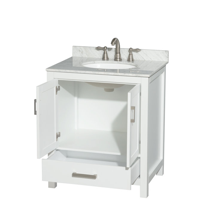 Base de meuble-lavabo autoportant simple 29 po Sheffield, Blanc