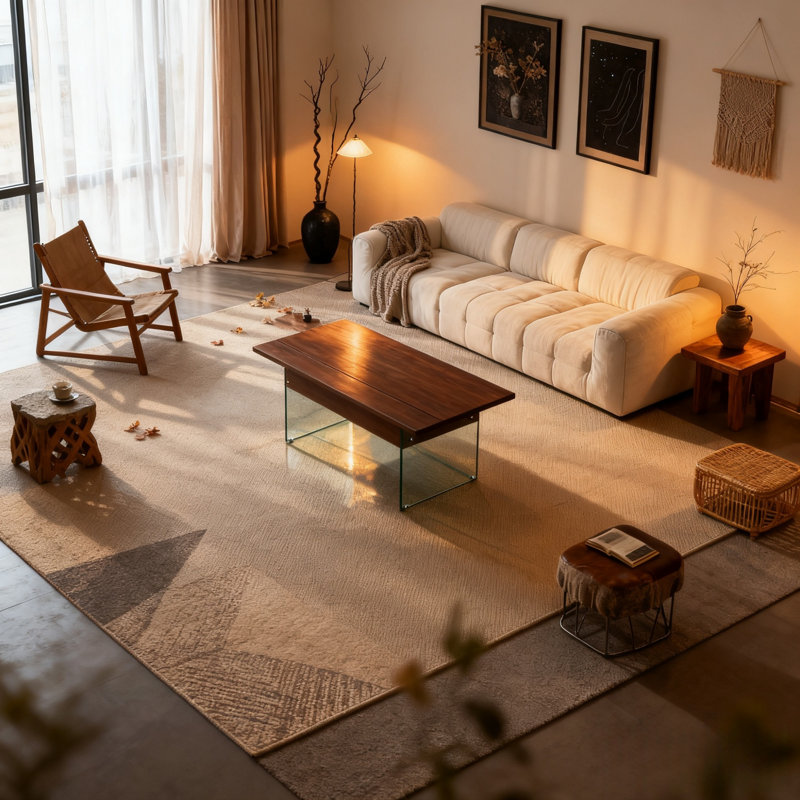 Multifunctional Lift Top Coffee Table - Grain Sticker, Brown
