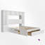 Base de lit plateforme en bois avec tête de lit bibliothèque et tables de chevet intégrées-114238012