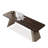 Nut-brown + Beige-white Rectangular Manufactured Wood desk-1587597770