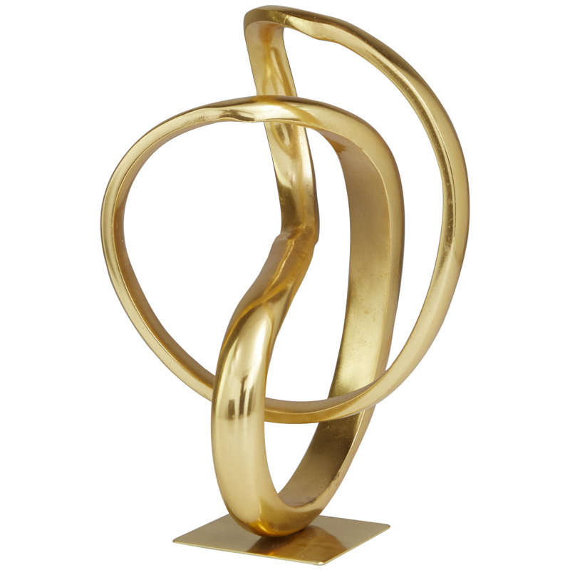 Lakietha Aluminum Metal Abstract Decorative Sculpture, Gold