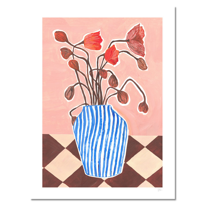 Poppies Print par Violets Print House, Ne s’applique pas, L 36 po x H 48 po, Toile tendue