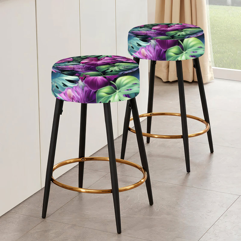 Ensemble de 2 tabourets de bar Monstera Enchantment Tropical