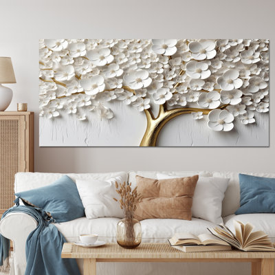 Orchidée blanche dans un jardin de branches I - reproduction sur toile (sans texture) 