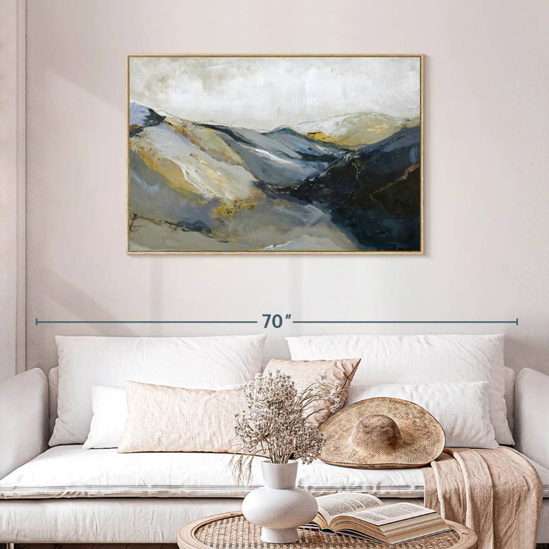 Out Line II, Floating Frame Natural Wood, 43" X 29"
